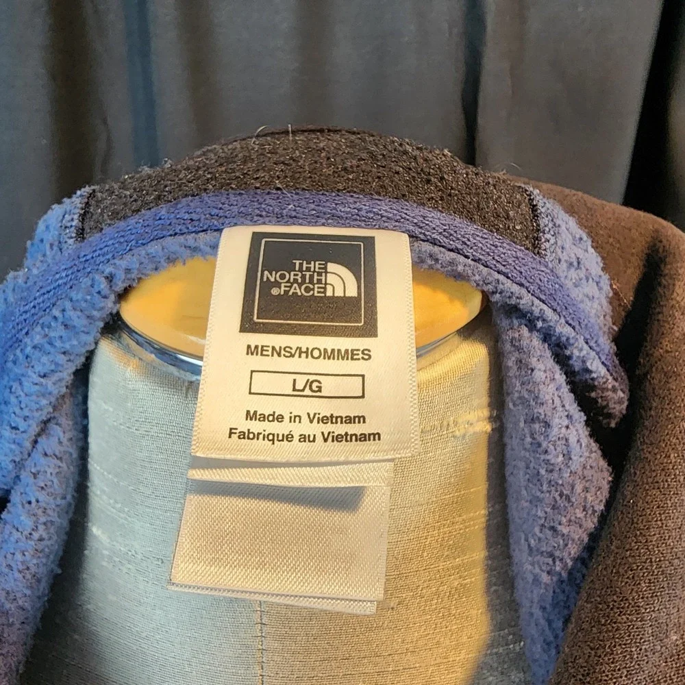 The North Face Mens Hooded Jacket Black And Blue‎ Pockets Size L